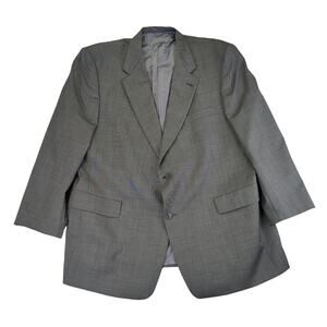 Vintage Hart Gray Wool Suit Coat Sports Jacket 2 Button Gold Trumpeter Men's 48R